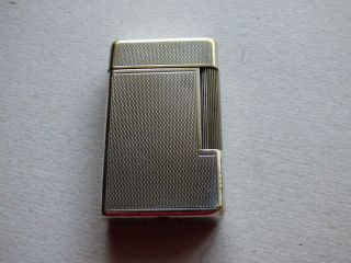 Dunhill London Rollalite Petrol Lighter Silver Plated Barley Design