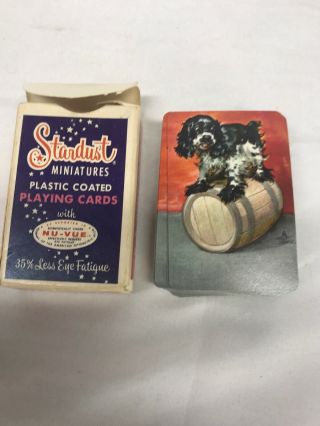 Vintage Stardust Miniature Playing Cards - Full Deck - Dog Back