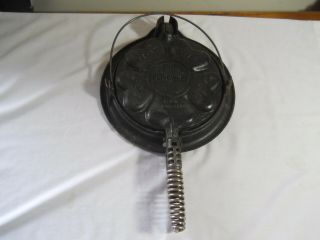 Antique Vintage Heart & Star Griswold Cast Iron Waffle Iron May 18,  1920 No.  8