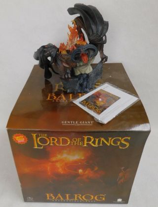 Scarce Lotr Lord Of The Rings Gentle Giant Balrog Demon Bust Figure 9781 Mib
