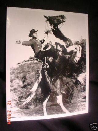 Dick Jones Rearing Paint Horse Cowboy Movie Photo From Glass Negative