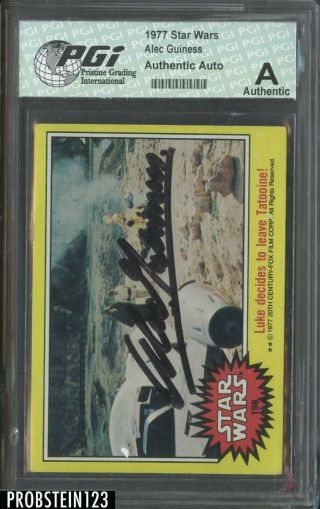 1977 Topps Star Wars Alec Guiness Auto Pgi A Authentic Extremely Rare
