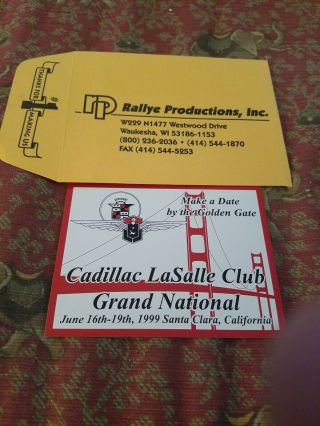 Cadillac Lasalle Club Grand National 1999 Metal Plate