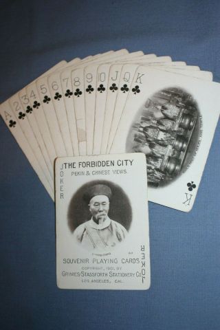 1901 ' THE FORBIDDEN CITY - PEKIN AND CHINESE VIEWS ' SOUVENIR PLAYING CARDS W/CASE 10