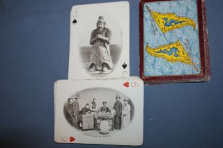 1901 ' THE FORBIDDEN CITY - PEKIN AND CHINESE VIEWS ' SOUVENIR PLAYING CARDS W/CASE 12