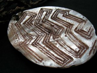 VERY OLD CARVED PEARL SHELL PENDANT : ABORIGINAL: 2