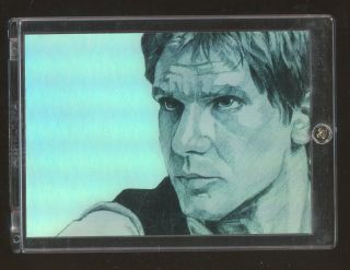 2009 Topps Star Wars Galaxy 4 Refractor Han Solo 1/1 Extremely Rare