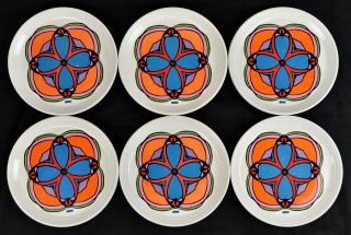 Peter Max Retro 1960s Swanky Designer Plates Groovy Keleidoscope Clover Iroquois
