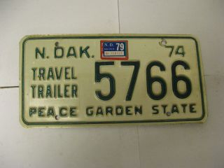 1974 74 1979 79 North Dakota Nd License Plate Travel Trailer 5766
