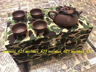 2019 A Bathing Ape Bape Limited Edition Chinese Tea Set Green Camo Box Teapots