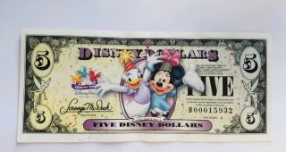 2009 Minnie & Daisy Birthday Celebration $5 Disney Dollars