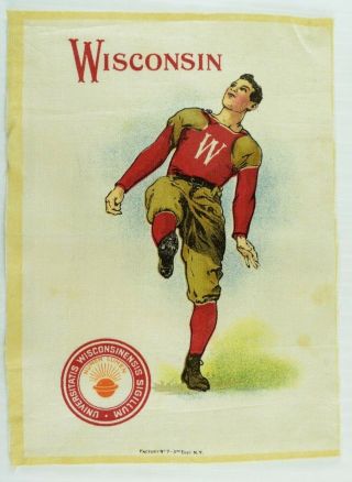 C.  1910 University Of Wisconsin Football Sports Tobacco Silk Vintage 4