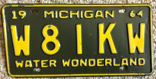1964 Michigan Ham Radio License Plate W8ikw