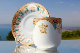 WHITE STAR LINE RMS OLYMPIC TITANIC 1ST CL WISTERIA VARIANT DEMITASSE CUP SAUCER 3