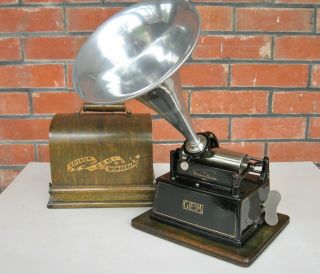 Edison " Gem " Phonograph For 2 - Minute Cylinder Records - -
