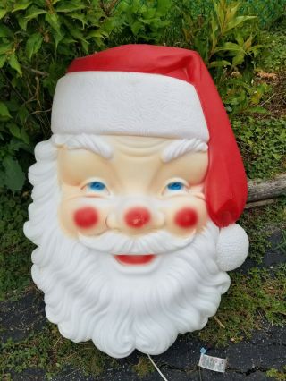Vintage 1972 Empire Blow Mold Giant Santa Face Christmas Outdoor Lighted 36”