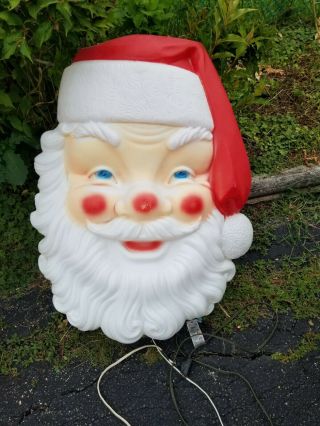 Vintage 1972 EMPIRE Blow Mold Giant Santa Face Christmas Outdoor Lighted 36” 2