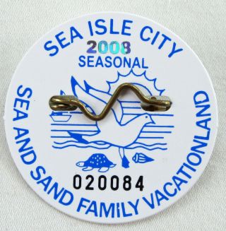 2008 Sea Isle City,  Nj Seasonal Beach Tag / Badge