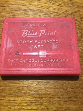Blue Point Screw Extractor Set No.  1020 Snap On Tools W/ Case Missing 1