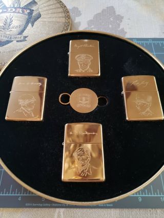 Rare Zippo D - Day 50th Anniversary Limited Edition Set 1944 - 1994 Allied Generals