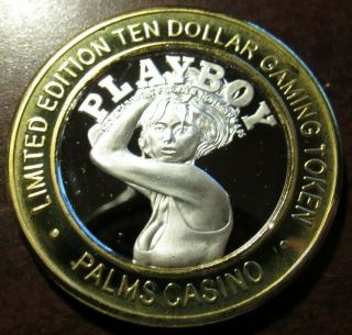 Palms Playboy Club Pamela Anderson.  999 Fine Silver Strike Token Las Vegas,  Nv