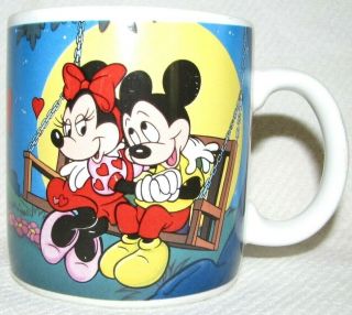 Vintage Disney Mickey Minnie Mouse Coffee Mug Porch Swing Sweethearts Applause