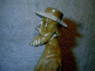 Vintage Hand Carved Cowboy On Horse Rustic Folk Art Wooden Figurine Don Quixote 3