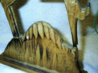 Vintage Hand Carved Cowboy On Horse Rustic Folk Art Wooden Figurine Don Quixote 5