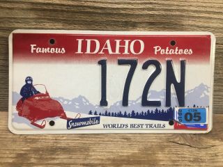 Idaho Snowmobile World’s Best Trails License Plate 172n Raised Numbers