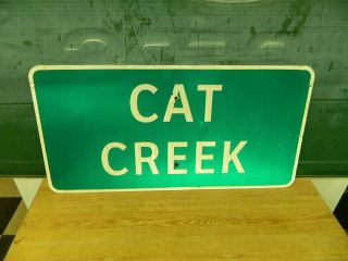 Authentic Retired Cat Creek Texas Sign 18 " X36 " Mountain Lion Cougar Jaguar