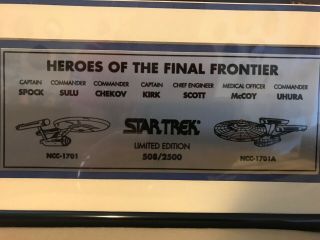 Star Trek autographed plaque,  Heroes of the Final Frontier,  508 of 2500 3