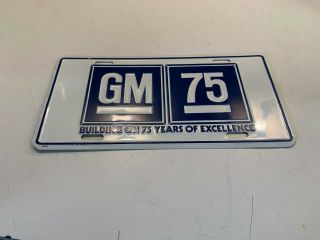 Vintage 1983 GM 75 Year Anniversary License Plate General Motors Excellence Auto 2