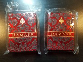 2 Decks Damask Playing Cards 17 No Plastic,  Opened,  But Never Shuffled 18