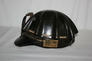 Antique Vintage Miner Turtle Shell Saftey Hard Hat Helmet Cool Cap Leather 1930s