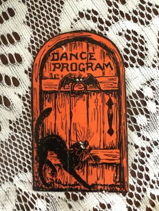 1930s Rare Vintage Diecut Halloween Dance Card From Danceland Near Chicago Il
