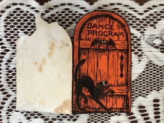 1930s Rare Vintage Diecut HALLOWEEN Dance Card From Danceland Near Chicago IL 2