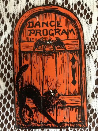 1930s Rare Vintage Diecut HALLOWEEN Dance Card From Danceland Near Chicago IL 3