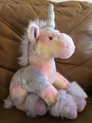 Tri Russ Unicorn Pastel Tie - Dye Purple Pink 14 " Plush Stuffed Animal Fantasy