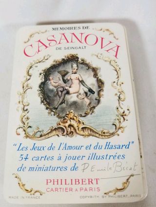 Vintage Casanova Erotic Playing Cards Deck Emile Becat Paris France