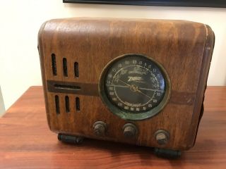 Antique Vintage Zenith Cube Tube Radio 5 - S - 218