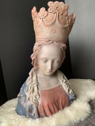 Bust Of The Virgin - Met Madonna Virgin Mary Large Rare