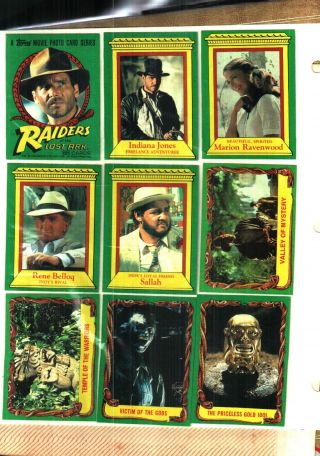 1981 Topps Raiders Of The Lost Ark Trading Card Set 88 Cards To Nm