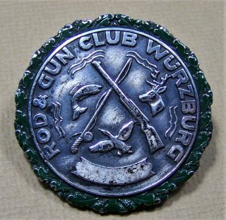 1940s Wurzburg Rod Gun Club German Bavaria Oktoberfest Hat Pin Rare