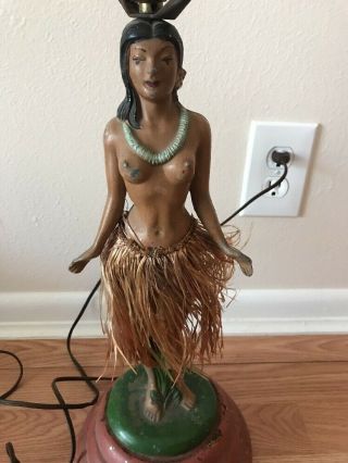 Vintage Hawaiian Hula Girl Lamp As - Is Parts