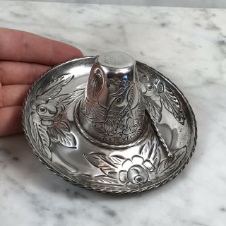 Vintage Maciel Sterling Silver Sombrero 4.  25 " 87 Grams Ring Dish