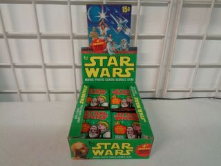Vintage 1977 Topps Star Wars Trading Cards 4th Series Box W/ 23 Wax Packs