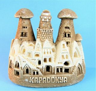 Cappadocia Turkey Souvenir Building Large 9 " Ceramic Architectural Sculpture