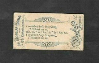 W.  DUKE 1894 (SONGS) TYPE CARD  I COULDN ' T HELP LAUGHING - POPULAR SONGS 2