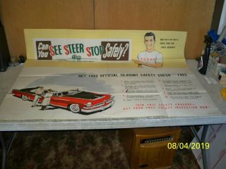 Rare 1956 Dodge Dealership Wall Poster 10 Point Saftey Check 37 X 49