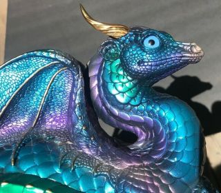 Windstone Editions Pena Large Dragon Figurine Statue Magic Beast One Horn Bright